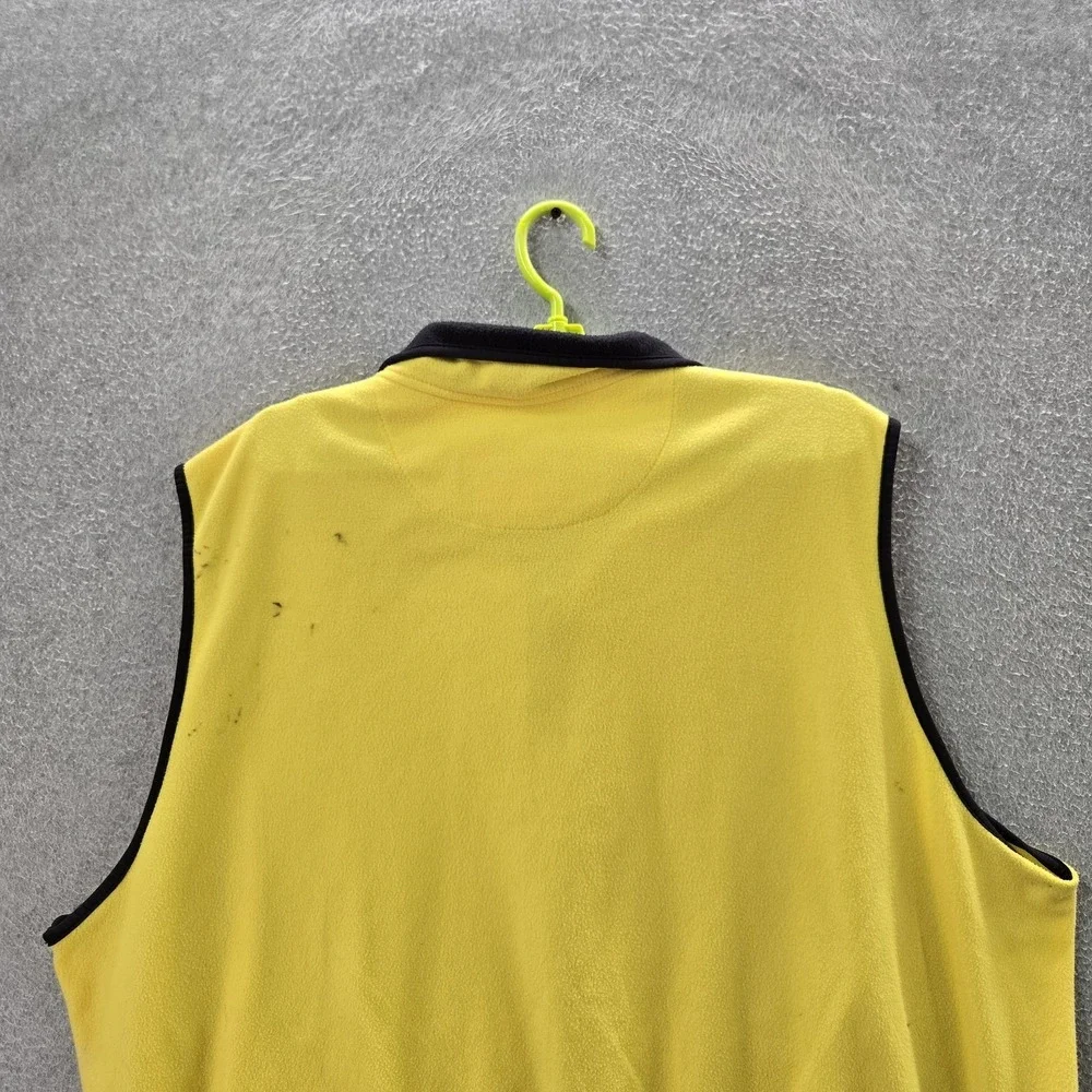 VINTAGE Eddie Bauer Men‎ Jacket 2XL Yellow Vest Fleece EBTEK Zipper